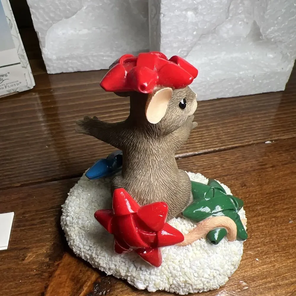 Charming Tails I'm Stuck On You 87/118 Christmas Mouse New In Box W Tags